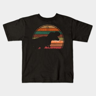 T Rex Sunset Kids T-Shirt